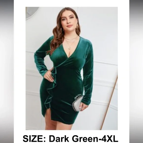SHEIN | Dresses | 4x Shein Velvet Dress Forest Green | Poshmark SHEIN | Dresses | 4x Shein Velvet Dress Forest Green | Poshmark